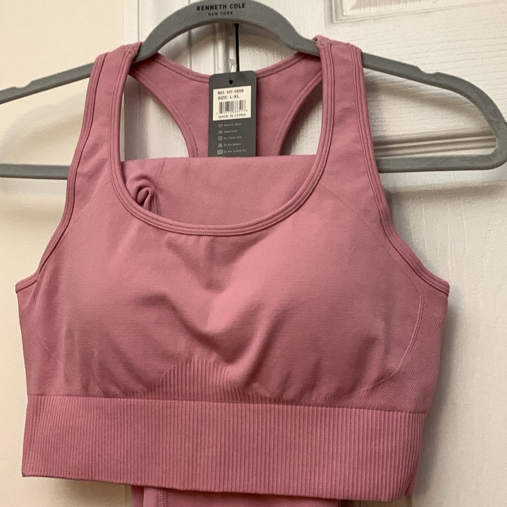 Pink Two piece exercise set SZ L - Picture 5 of 6